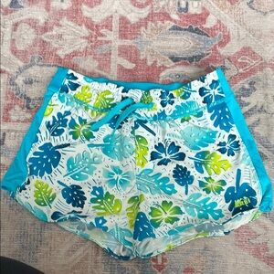 REI Kids Tropical Blue and Green Board Swim Shorts